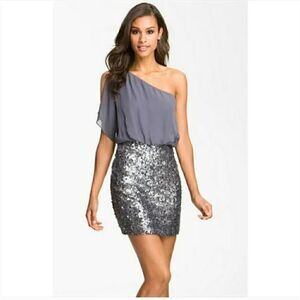 aidan mattox sequin one shoulder dress Aidan Mattox Sequin Gown - One Shoulder